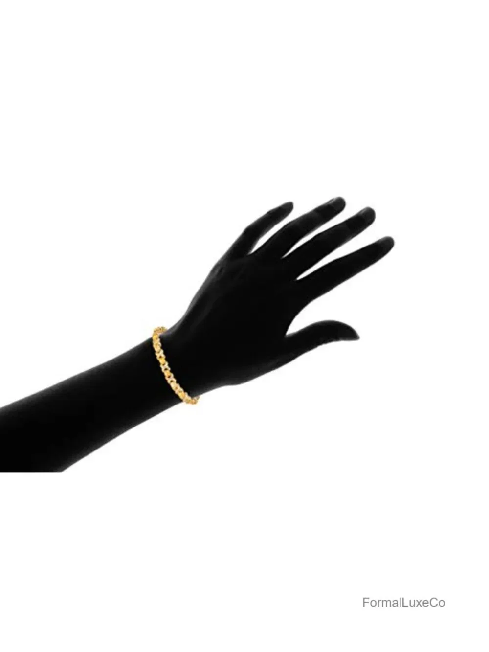 Created Citrine Tennis Bracelet Gold Plated Brass 8 Inch